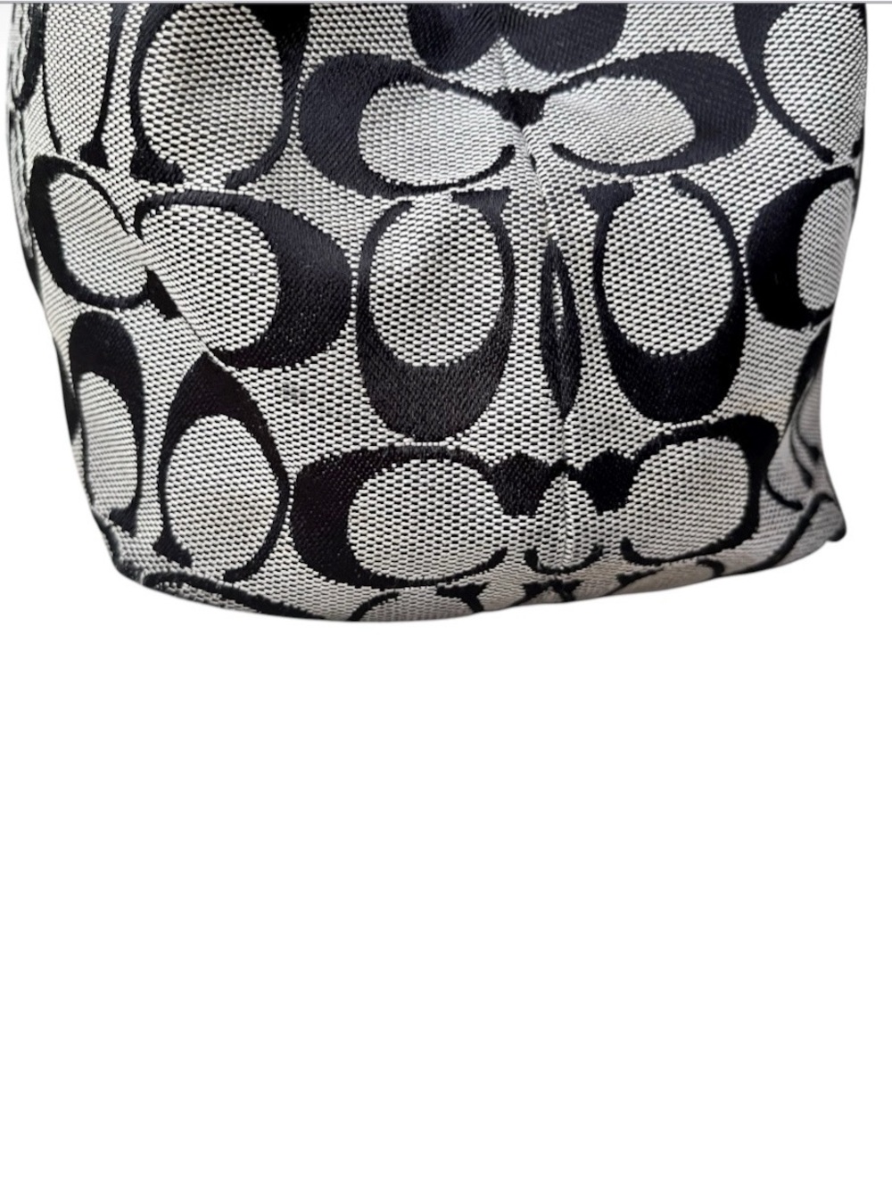 Coach Signature Penelope Black/Grey Jacquard Shoulder Bag Tote - Picture 14 of 15